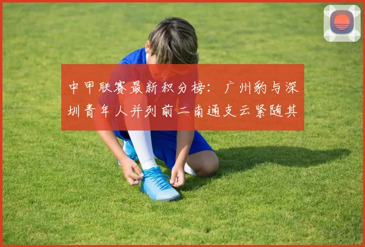 中甲联赛最新积分榜：广州豹与深圳青年人并列前二南通支云紧随其后